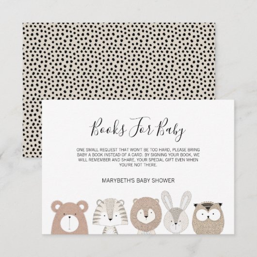 Het Baby shower Cute Animals brengt een Kaart voor (Voorkant / Achterkant)