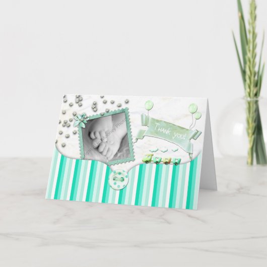 Het baby shower dankt u kaardt bedankkaart (Voorkant)