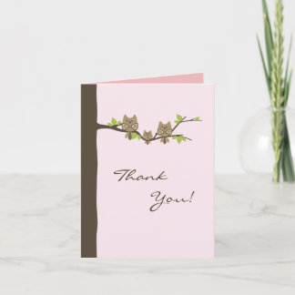 Het baby shower dankt u kaardt (Meisje) Bedankkaart