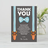 Het baby shower dankt u kaardt Weinig Man Bedankkaart (Staand voorkant)