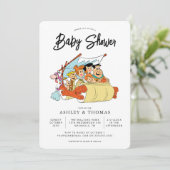 Het Baby shower Flintstenen Kaart (Staand voorkant)