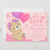 Het Baby shower Girl Cute Pink Kaart (Voorkant)