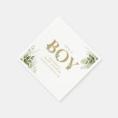 Het Baby shower 'n Jongen Greenery Foliage Gold Le Servet (Hoek)
