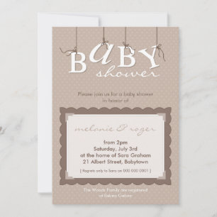 HET BABY SHOWER NODIGT: UIT: baby brieven 3P Kaart