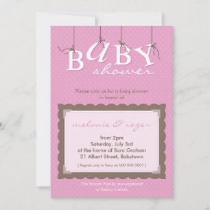 HET BABY SHOWER NODIGT: UIT: baby brieven 4P Kaart