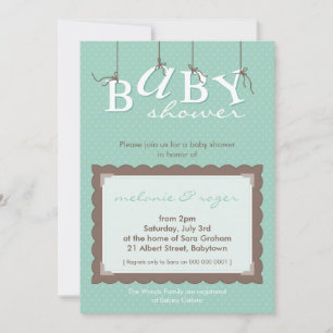 HET BABY SHOWER NODIGT: UIT: baby brieven 6P Kaart