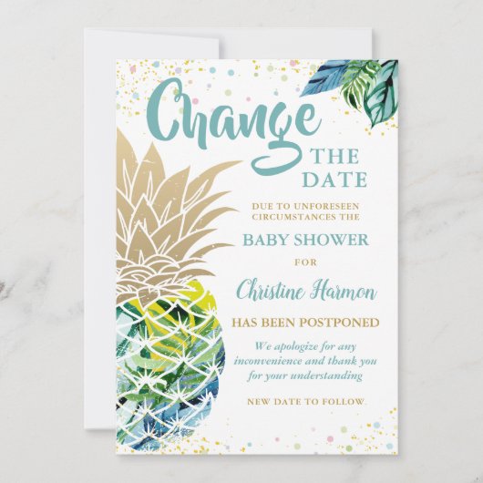 Het Baby shower Pananas van de Aankondiging Datum  (Voorkant)