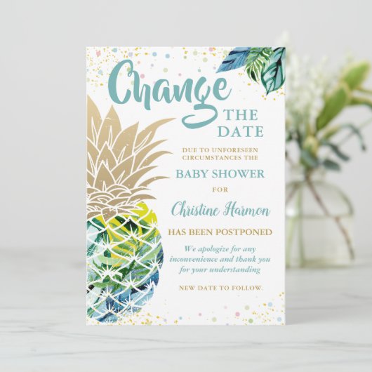 Het Baby shower Pananas van de Aankondiging Datum (Staand voorkant)