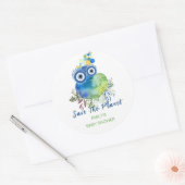 Het Baby shower Planet opslaan Ronde Sticker (Envelop)