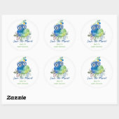Het Baby shower Planet opslaan Ronde Sticker (Vel)