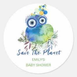 Het Baby shower Planet opslaan Ronde Sticker