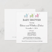 Het Baby shower Triplets Kaart (Voorkant / Achterkant)