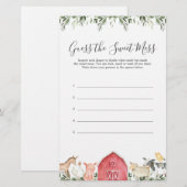 Het Baby shower van boerderijdieren raadt de zoete (Voorkant / Achterkant)