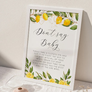 Het Baby shower van Bright Summer Lemon zegt geen  Poster