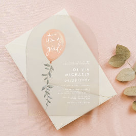 Het Baby shower van de ballon van de Grieks-Eucaly Acryl Uitnodigingen