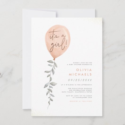 Het Baby shower van de ballon van de Grieks-Eucaly Kaart (Voorkant)