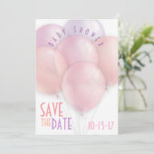 Het Baby shower van de ballonnen van het deeg spar Save The Date (Staand voorkant)