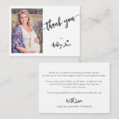 Het baby shower van de begroting moderne manuscrip notitiekaartje (Voorkant / Achterkant)