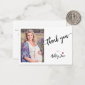 Het baby shower van de begroting moderne manuscrip notitiekaartje (Voorkant / Achterkant in situ)