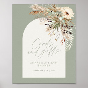 Het baby shower van de begroting pampas kaarten gi poster