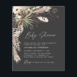 Het baby shower van de begroting pampas moderne zw flyer<br><div class="desc">Budget baby shower pampas gras en eucalyptus modern boho elegant stijlvolle party nodigt design uit. In een hedendaagse terracotta,  groene,  natuurlijke,  crème- en zwarte kleurweg.</div>