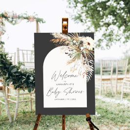 Het baby shower van de begroting pampas zwarte mod poster