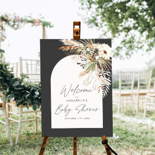 Het baby shower van de begroting pampas zwarte mod poster