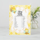 Het Baby shower van de bij komt overeen met het sp Kaart (Staand voorkant)