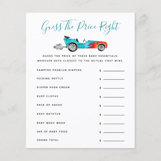 Het Baby shower van de Blauwe Ras raad de prijs (Voorkant)