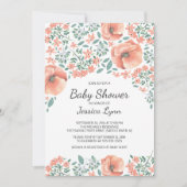 Het Baby shower van de Bloemen van de Perzikbodem Kaart (Voorkant)