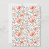 Het Baby shower van de Bloemen van de Perzikbodem Kaart (Achterkant)