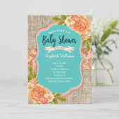 Het Baby shower van de Bloemen van de Waterverf va Kaart (Staand voorkant)