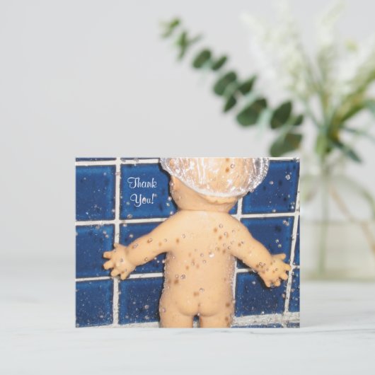 Het Baby shower van de douane dankt u kaardt voor Briefkaart (Staand voorkant)