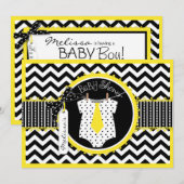 Het Baby shower van de Druk van de Chevron van het Kaart (Voorkant / Achterkant)