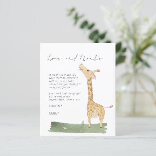 Het Baby shower van de Giraffe van het Manuscript (Staand voorkant)