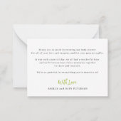 Het baby shower van de het manuscriptfoto van de b notitiekaartje (Achterkant)