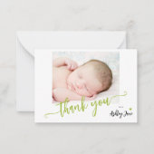 Het baby shower van de het manuscriptfoto van de b notitiekaartje (Voorkant)