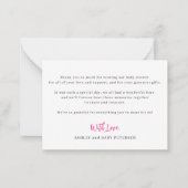 Het baby shower van de het manuscriptfoto van de b notitiekaartje (Achterkant)