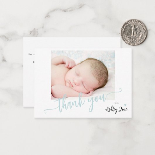 Het baby shower van de het manuscriptfotojongen va notitiekaartje (Voorkant / Achterkant in situ)