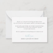 Het baby shower van de het manuscriptfotojongen va notitiekaartje (Achterkant)