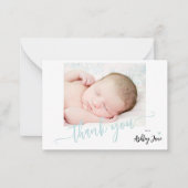 Het baby shower van de het manuscriptfotojongen va notitiekaartje (Voorkant)