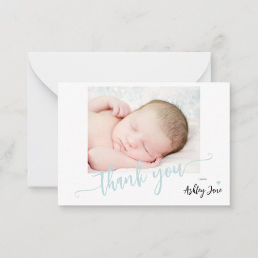 Het baby shower van de het manuscriptfotojongen va notitiekaartje (Voorkant)