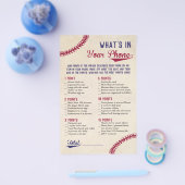 Het Baby shower van de honkbal wat in Uw Telefoon  Flyer (Enkel)