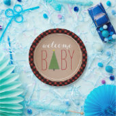 Het Baby shower van de kerstboom - Plaid Papieren Bordje (Feest)
