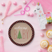 Het Baby shower van de kerstboom - Plaid Papieren Bordje (Feest)