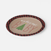 Het Baby shower van de kerstboom - Plaid Papieren Bordje (Gekanteld)