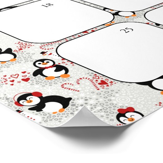 Het Baby shower van de Kerstpinguïn schat de verva Poster (Hoek)