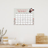 Het Baby shower van de Kerstpinguïn schat de verva Poster (Keuken)