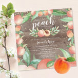 Het Baby shower van de Kleine Meisjes van het Zoet Kaart<br><div class="desc">Er is een zoete kleine perzik op weg naar een baby shower met een perzikkleurig en groen bladlijst op een roestachtige houten achtergrond. Bezoek onze winkel om ons collectie voor een zoete perzikvormig ontwerp te uitzichten.</div>