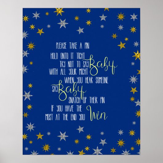 Het Baby shower van de Kleine Ster van het Spin Poster (Voorkant)